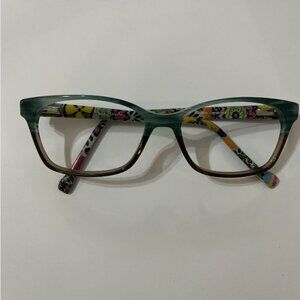 NEARLY NEW VERA BRADLEY GRACE RIO (RIO) RECTANGLE FRAMES EYEGLASSES 53-15-135